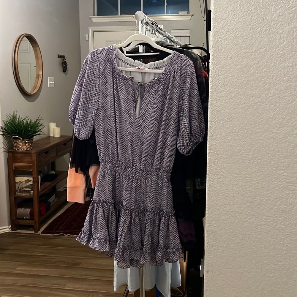 RAY ELASTIC WAIST MINI DRESS - IRIS